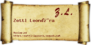 Zettl Leonóra névjegykártya